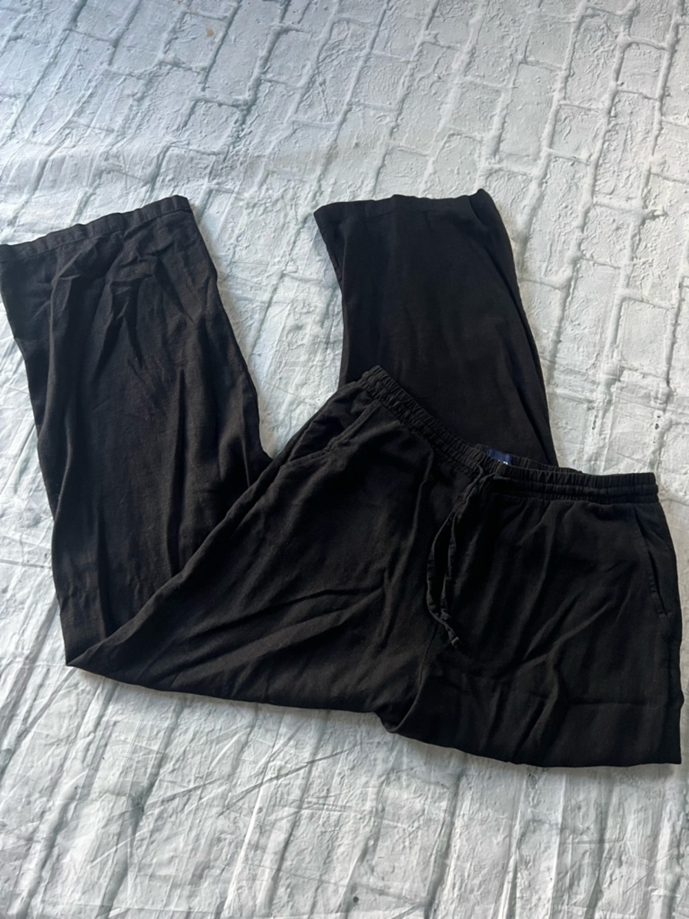 Gap Linen Blend Straight Leg Pant Black